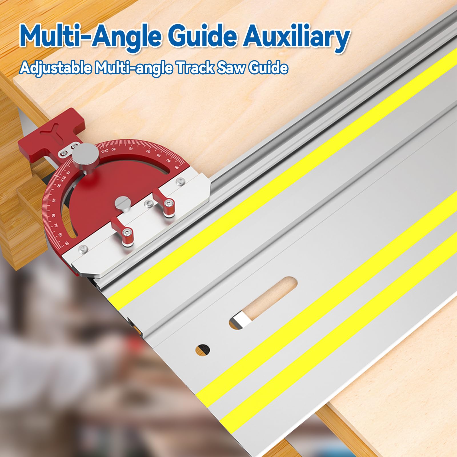 Table Saw Miter Gauge Adjustable Multi-Angle Track Saw Guide Square Right Angle Guide Angle Stop for Makita Festool DeWalt Guide Rail - Image 3