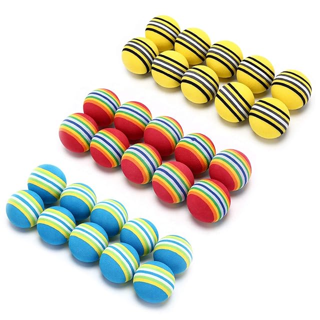 Foto 8 de 8 de VOVIGGOL 12 Piezas Bola de Esponja Juguetes para Gatos Balones de Arcoíris de Espuma