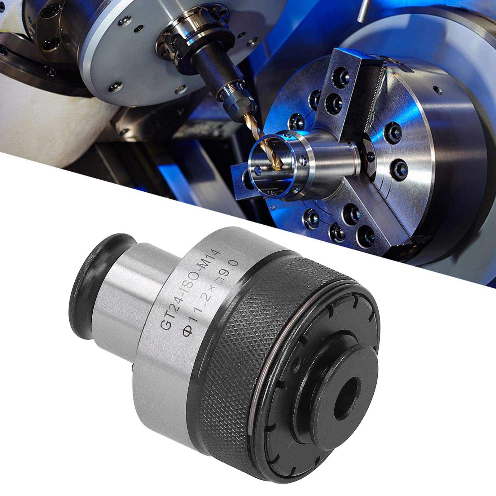 GT24 - ISO - Adaptador de mandril para máquina de roscar M14, pinza de roscar de acero de alta velocidad, mandril de roscar de torsión de cambio rápido para equipos de husillo