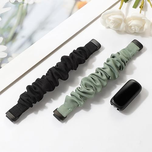 Miniatura 2 de Folavii Paquete de 2 correas compatibles con Fitbit Inspire 3 para mujeres, hombres y niños, correa elástica elástica de tela de repuesto para