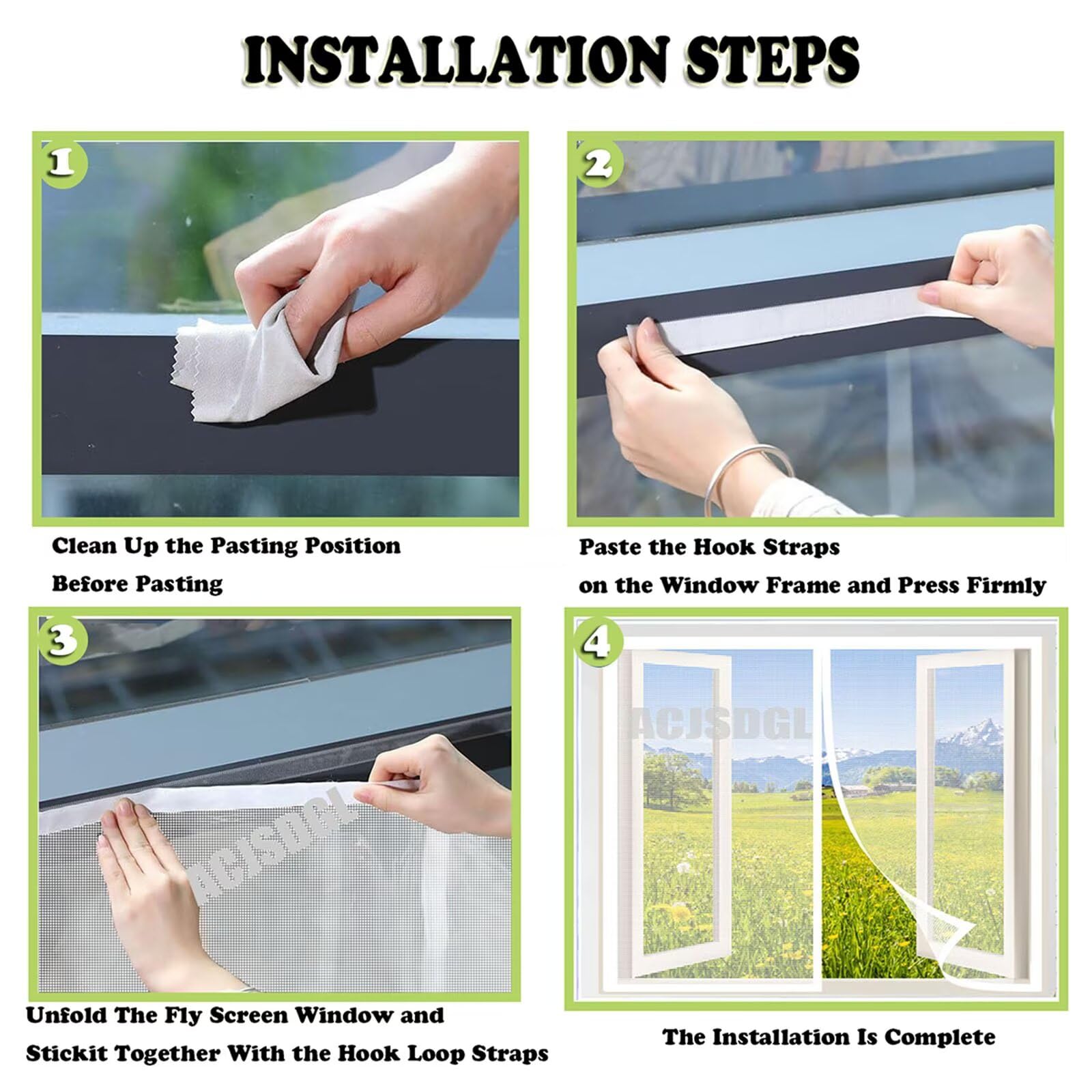 Magnet Fliegengitter für Balkontür 190x190cm Insektenschutz Fenster Moskitonetz,Klettband Selbstklebend Ohne Bohren für Fenster und Türen,Weiß