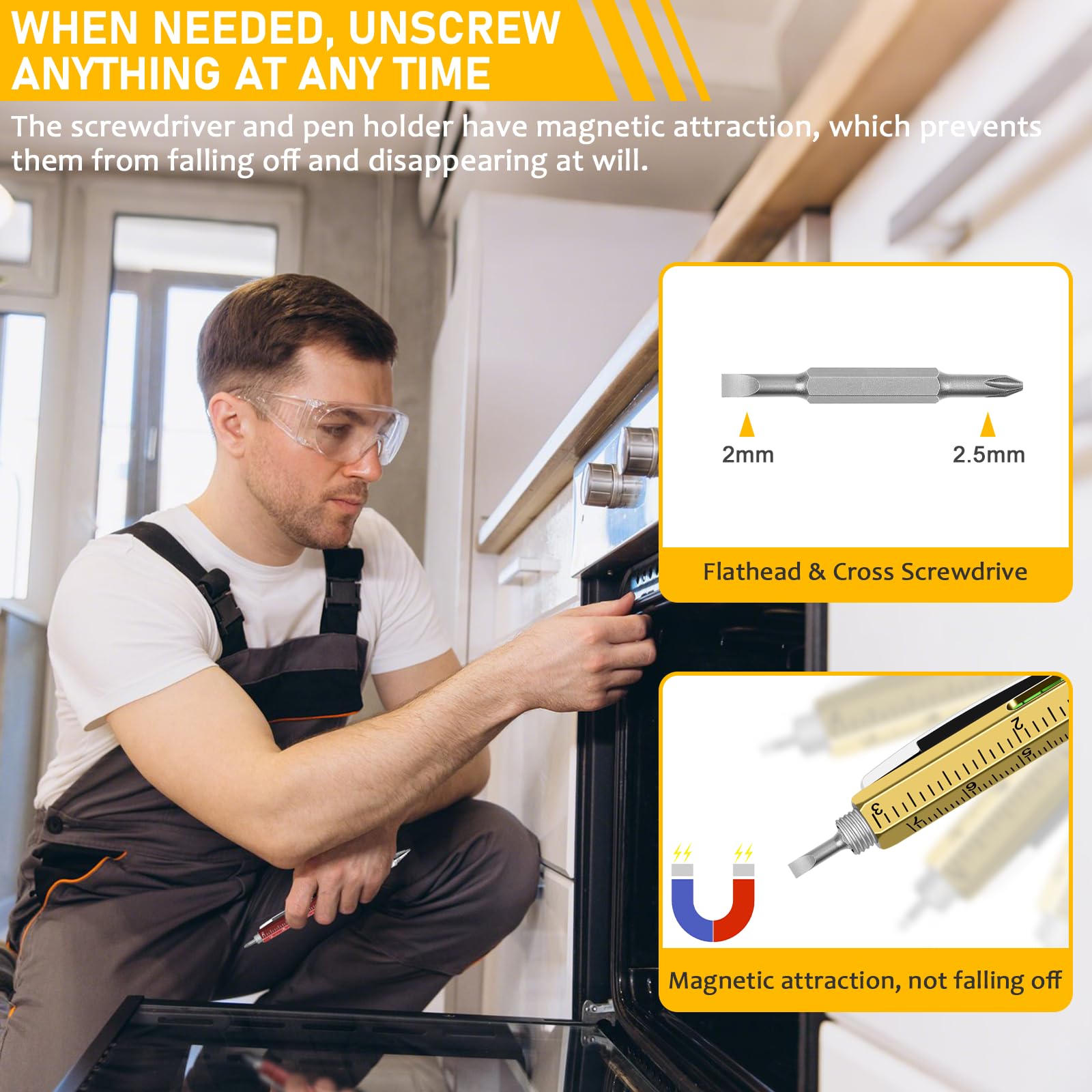 NICEMOVIC Stocking Stuffers Bulk Gifts for Men Multitool Tool Pen Gift 36 Pcs 6-in-1 Party Favor Fathers Christmas — view 3