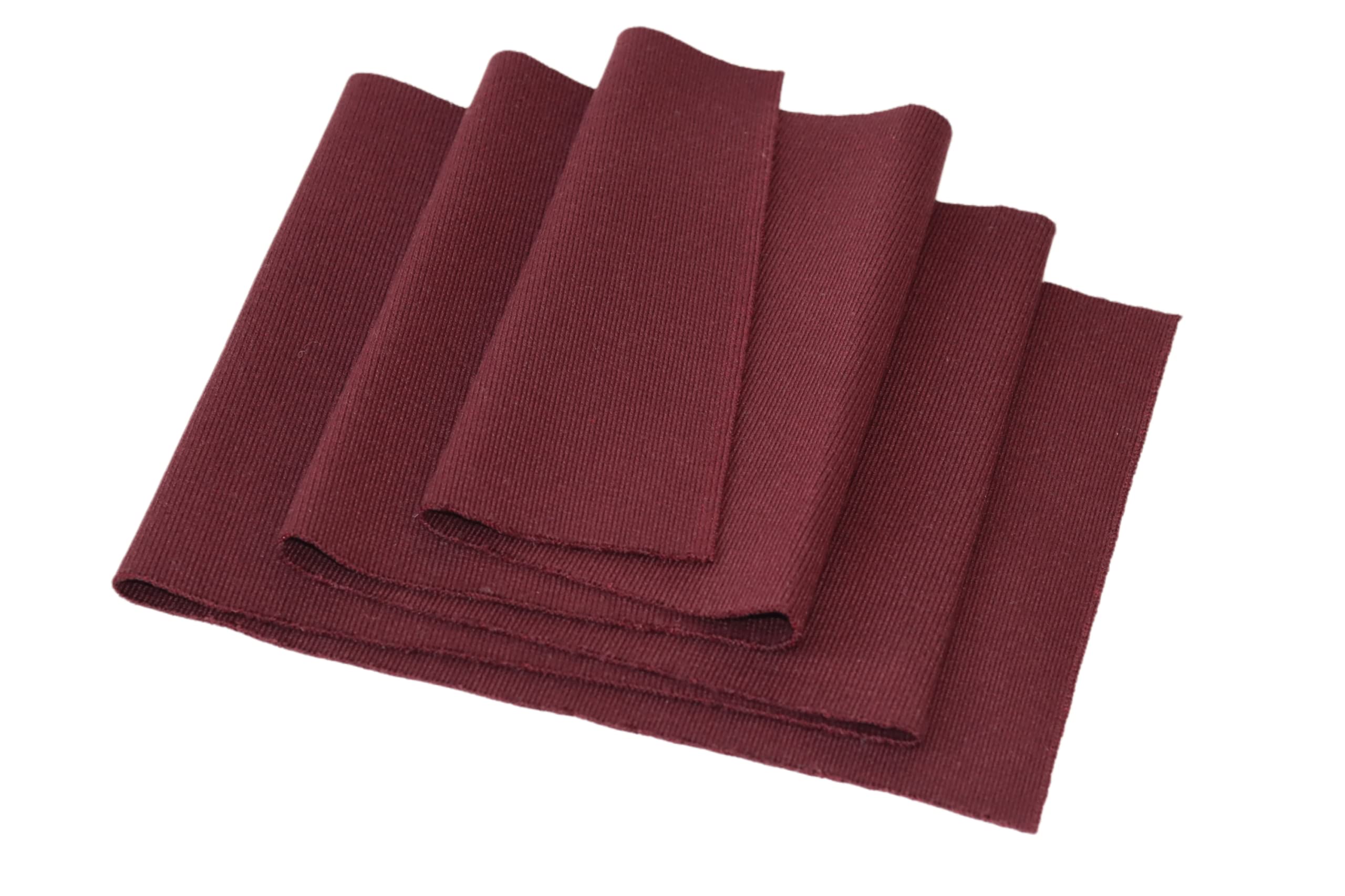 TinaKim Ribbing Knit Fabric, for Waistbands Collar Cuffs Material Polyestery (Strip of Dark red, 40x8in)