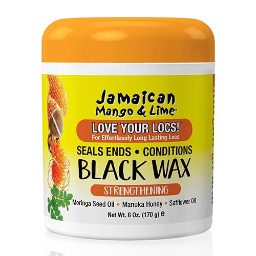 Jamaican Mango & Lime Cera negra  Color temporal de cabello negro y cera de bloqueo para mechas, giros y cobertura de canas, sujeción fuerte, sin