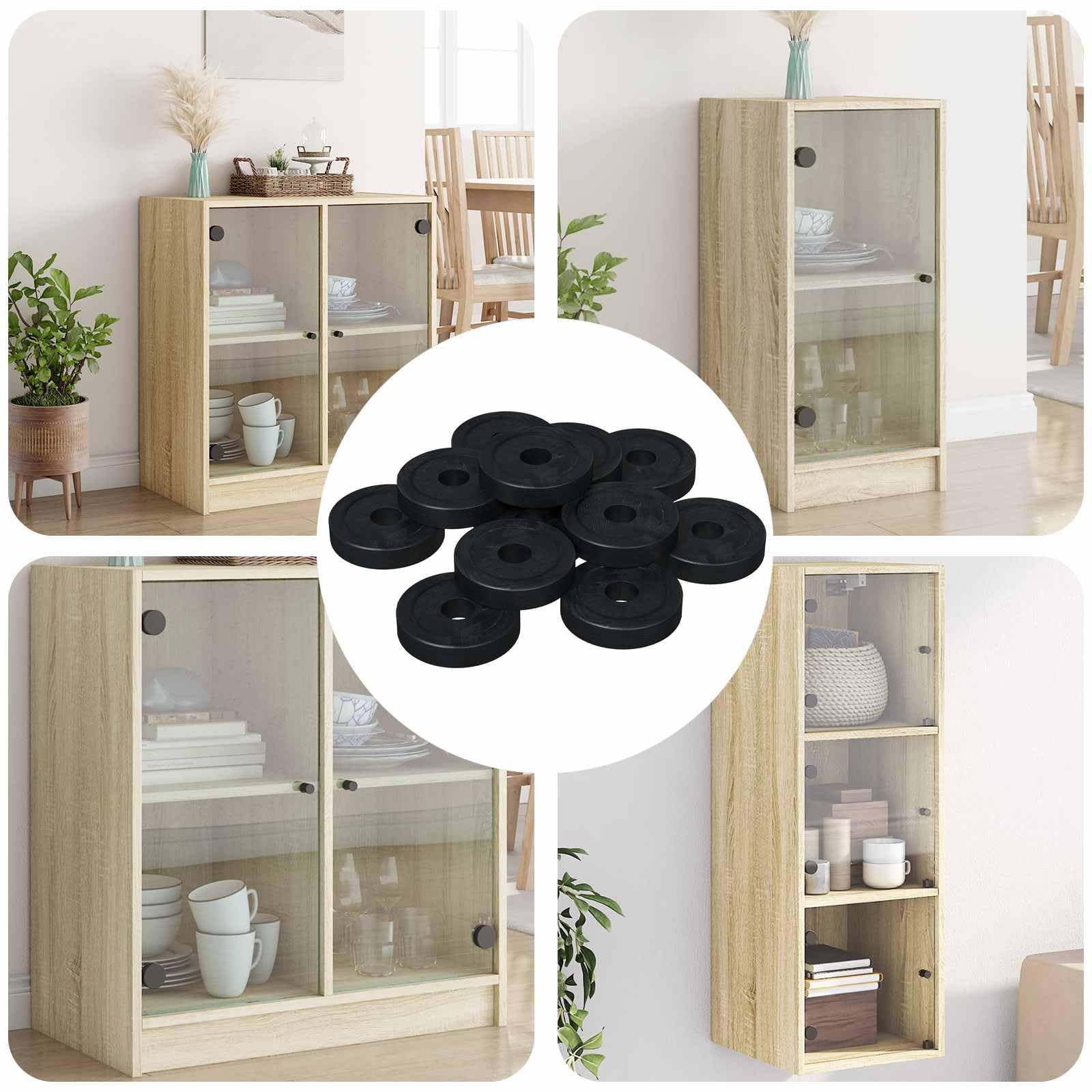 vidaXL adecuado para arandelas planas 36000 uds. Negro ∅15 x 3 mm
