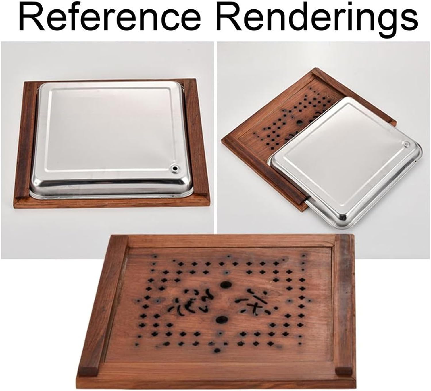 430 Stainless Steel Tray, Oil Collection Pan with Drain Hole, Dishwasher Drip Pan for Tea and Coffee Tables, Kitchen Sinks, Potted Plants(30 * 24cm/11.8 * 9.4in)