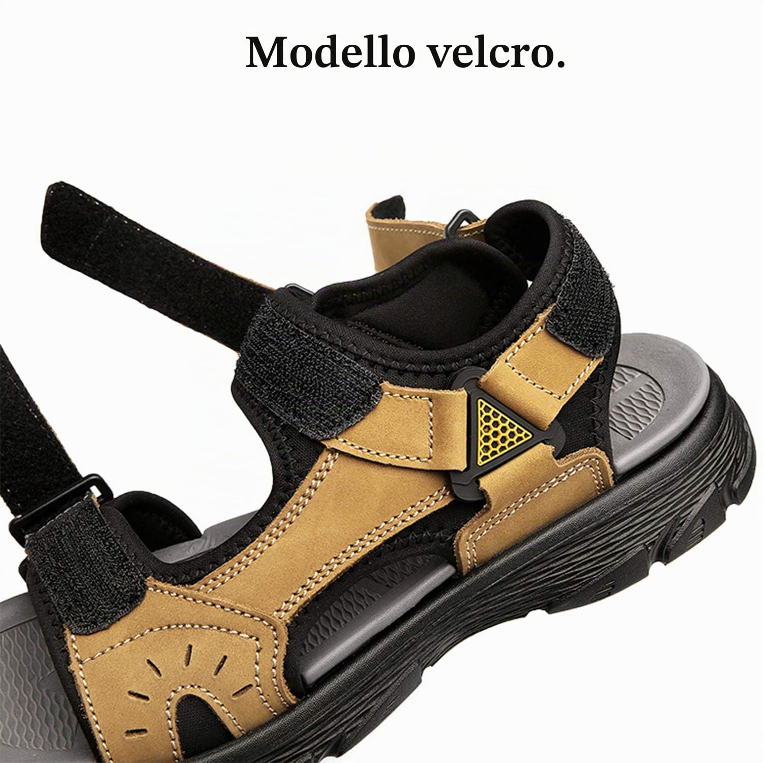 Lvptsh Sandali Sportivi Uomo Sandali de Passeggio Estivi All'aperto Escursionismo Trekking Sandals Pelle Casual Traspirante Spiaggia Sandaletti,Nero 1,EU43