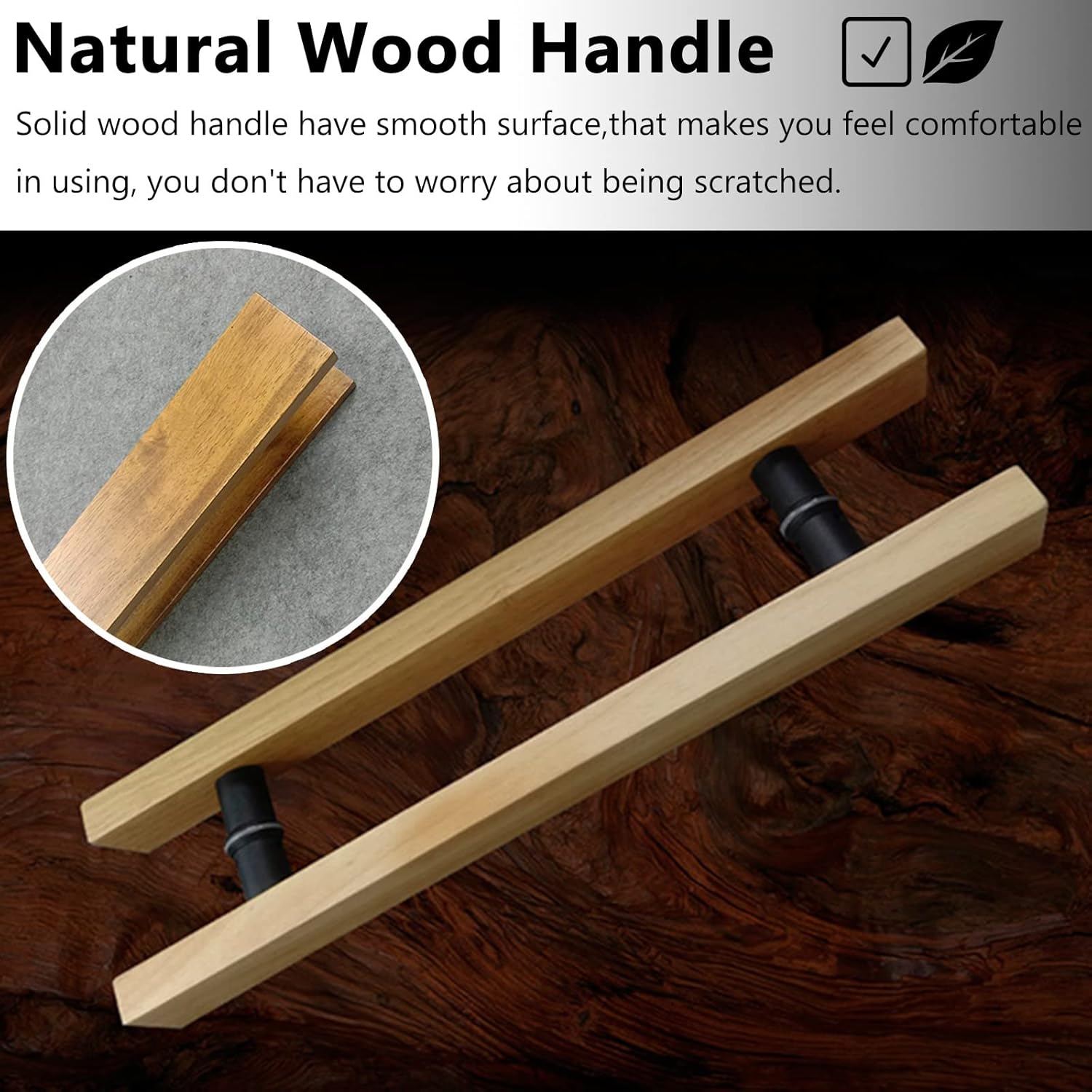 Heavy Duty Barn Door Handle Set 100cm/39.5inch & 80cm/31.5inch Easy Installation for Wood/Glass Gates Internal/External Use