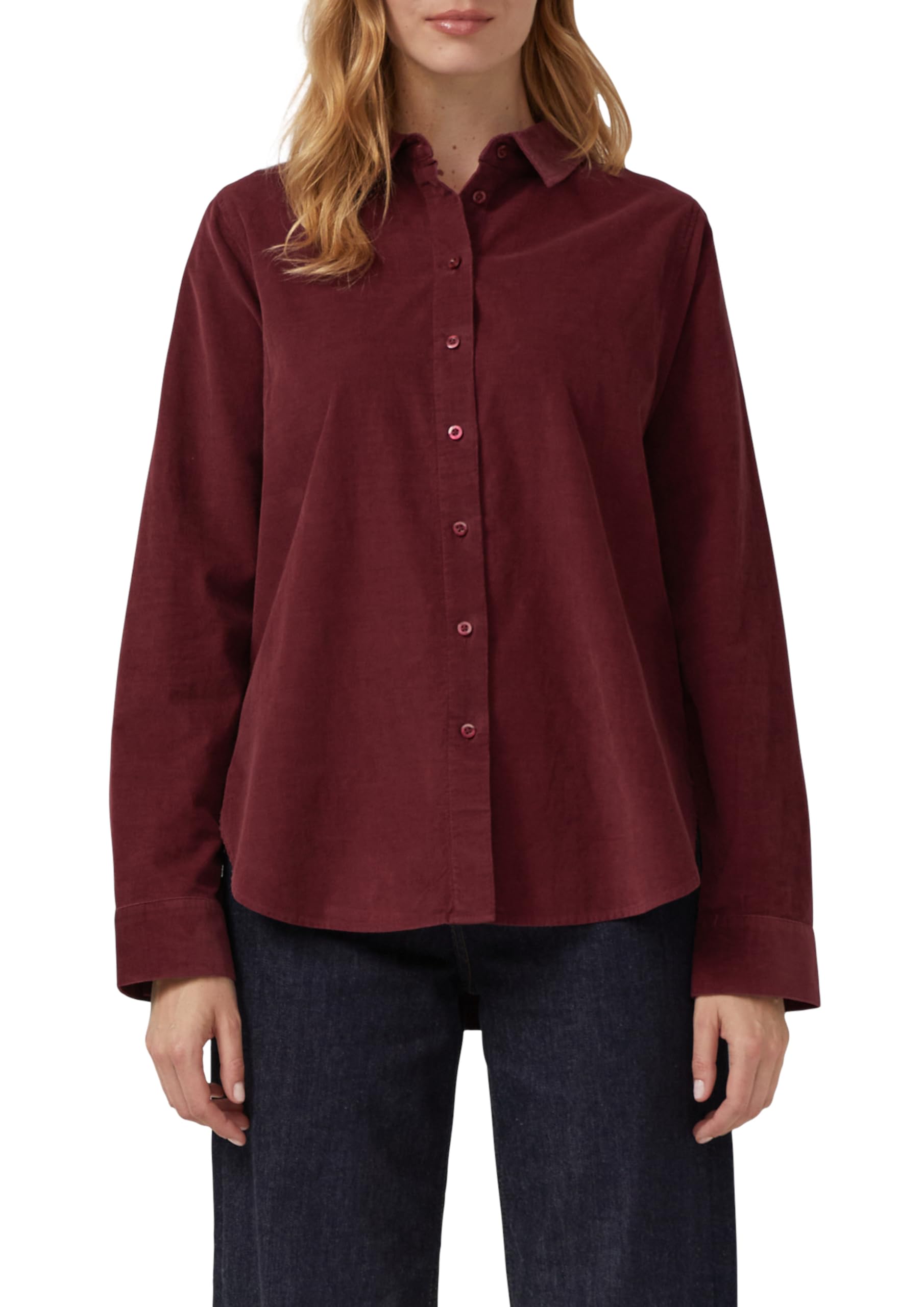 S.oliver Women's 3902 Fine Corduroy Blouse With Shirt Collar, _Bordeaux, 16