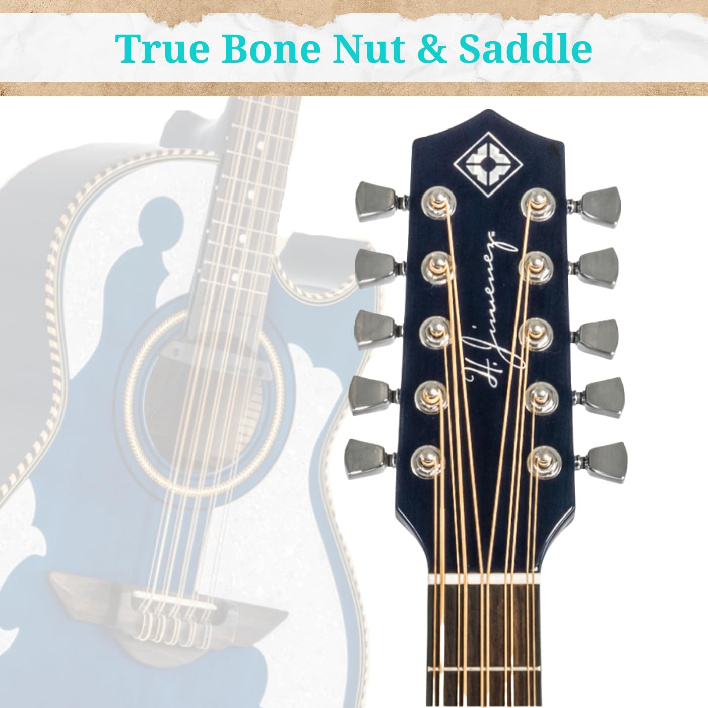 H. Jimenez, 7-String Acoustic-Electric Guitar, Ambidextrous, Blue (LBQ4ETB) - Image 5