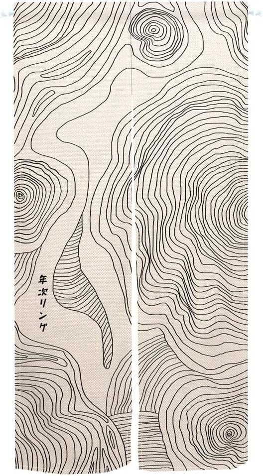 Miniatura 2 de Leowefowa Noren - Cortina de puerta de estilo japonés, cortina de puerta con estampado de cachemira abstracta, panel de tapiz para puerta, divisor