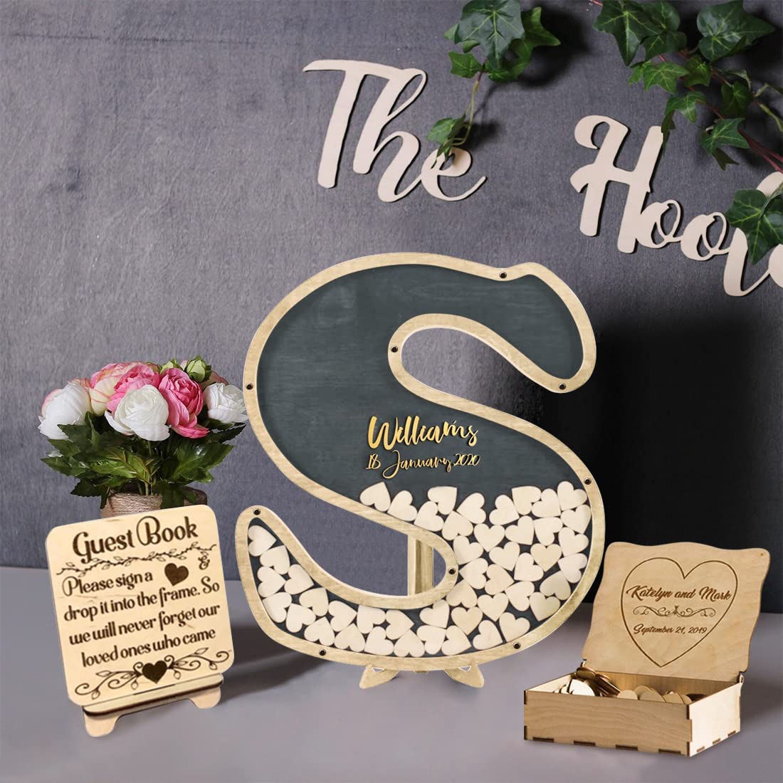 Abbie Home Wedding Flower Girl Basket in White & Burgundy, Flower Basket with Rhinestone Decor Party Ceremony Accessory(Burgundy Basket)