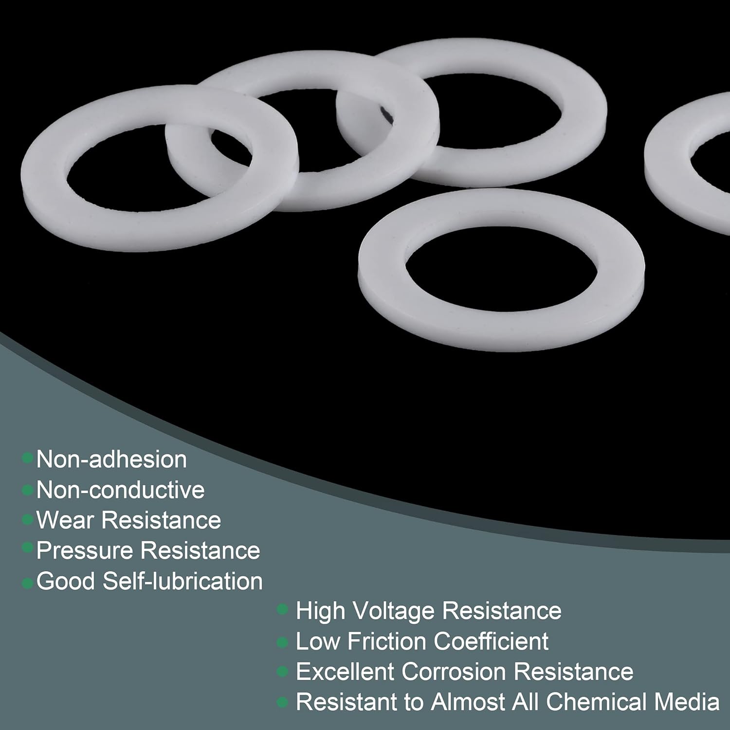 MECCANIXITY PTFE Flat Washers 30mm OD 20mm ID 2mm Thick Flange Gasket, White Pack of 10