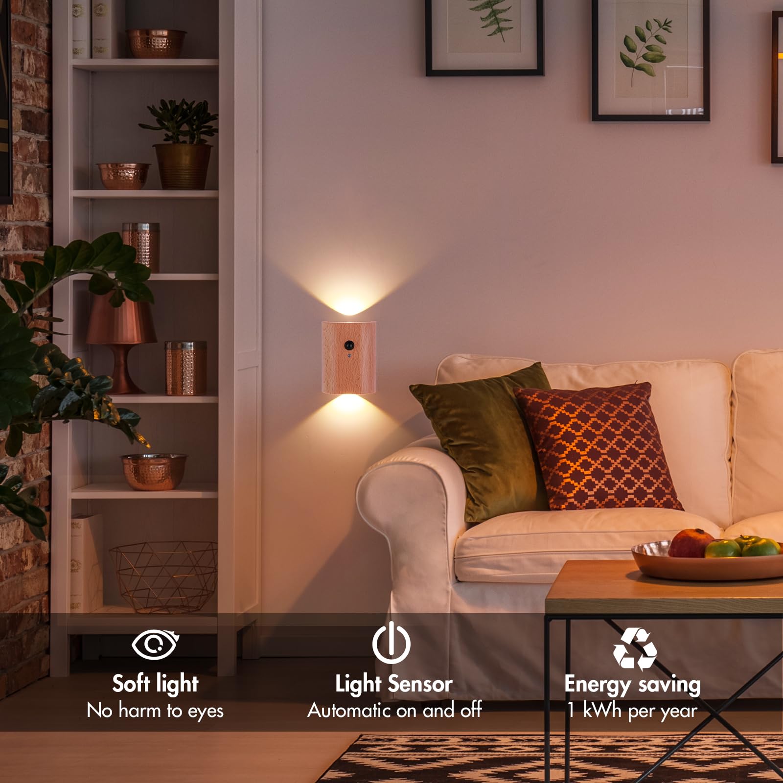 SuerZaro Rechargeable Wall Lights Motion Sensor, Magnetic UP and Down Light Wireless LED Wall Night Lights - Image 2