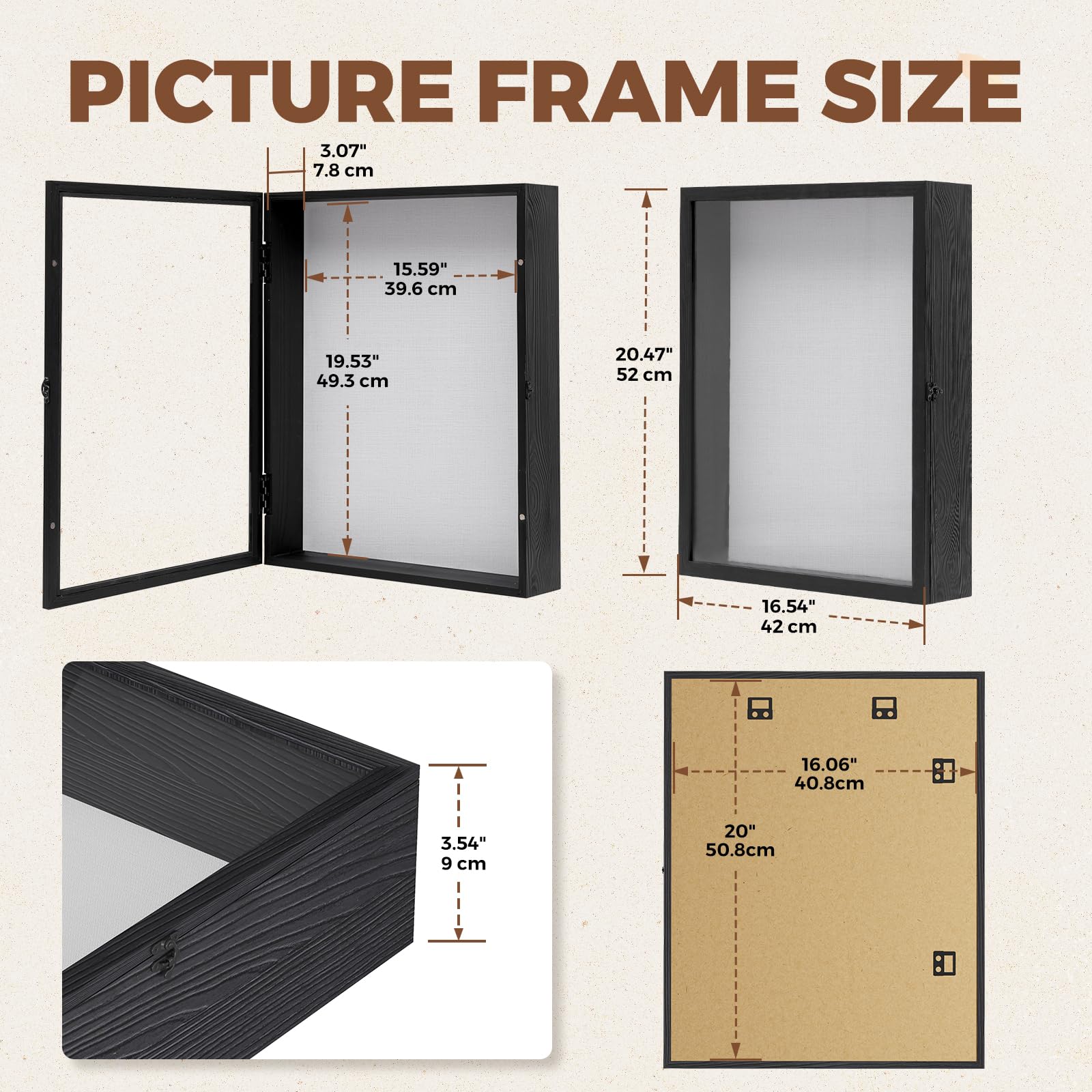 Muzilife 16x20 Shadow Box Picture Frame - 3.54