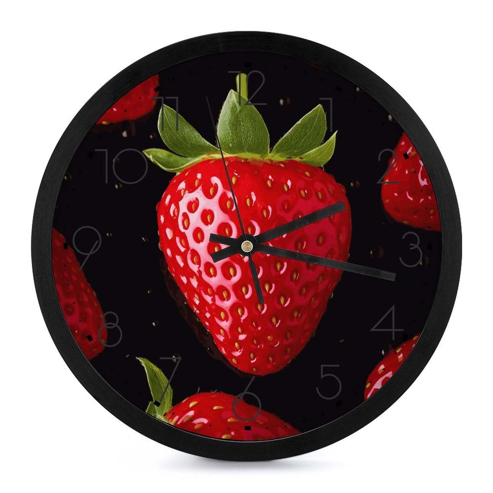 Horloge murale décorative fraise contre le bruit nocturne pour un sommeil serein