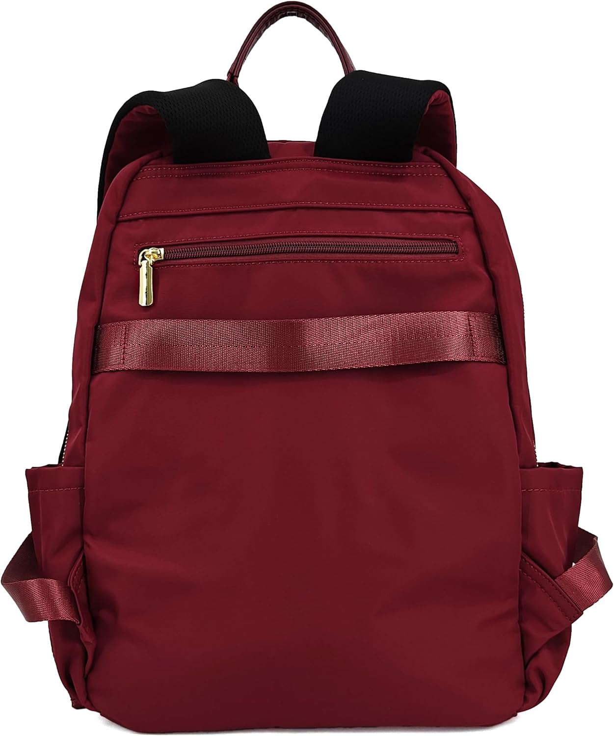 Medium Backpack Purse for Women, Fashion Nylon Daypack with Gold Hardware, Lightweight Water-Resistant Rucksack for College, Work, Travel, Everyday Use, Fits 13–14" Laptop (Wine Red,Medium) - Image 6