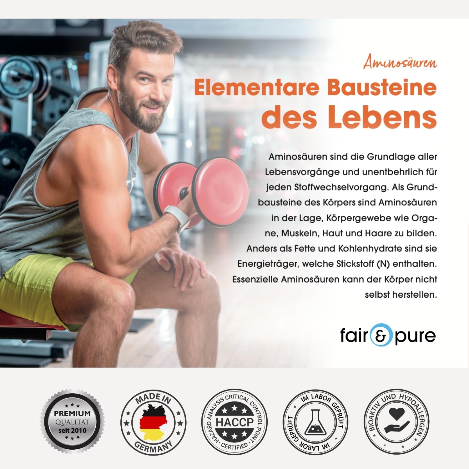 Fair & Pure L-Citrullin 700mg, 210 Kapseln, Nahrungsergänzungsmittel vegan ohne Magnesiumstearat, in Deutschland hergestellt