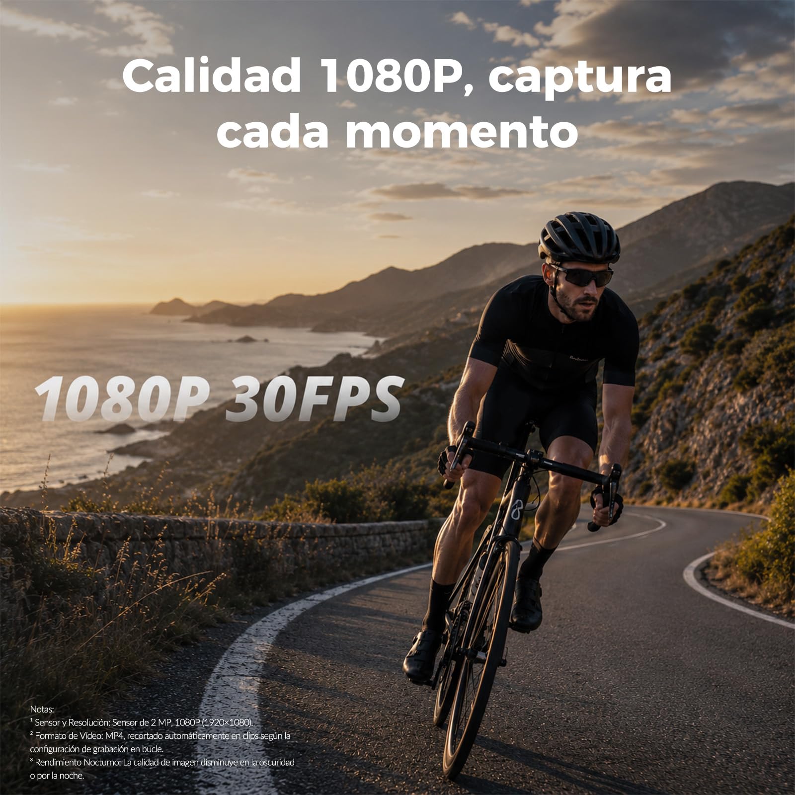 Zeerkeer - Mini Cámara de Acción con Lente Gran Angular de 120°, 1080p, Cámara Deportiva con Cordón Magnético, Clip de 360°, para Casco, Bicicleta, Motocicleta, Deporte al Aire Libre