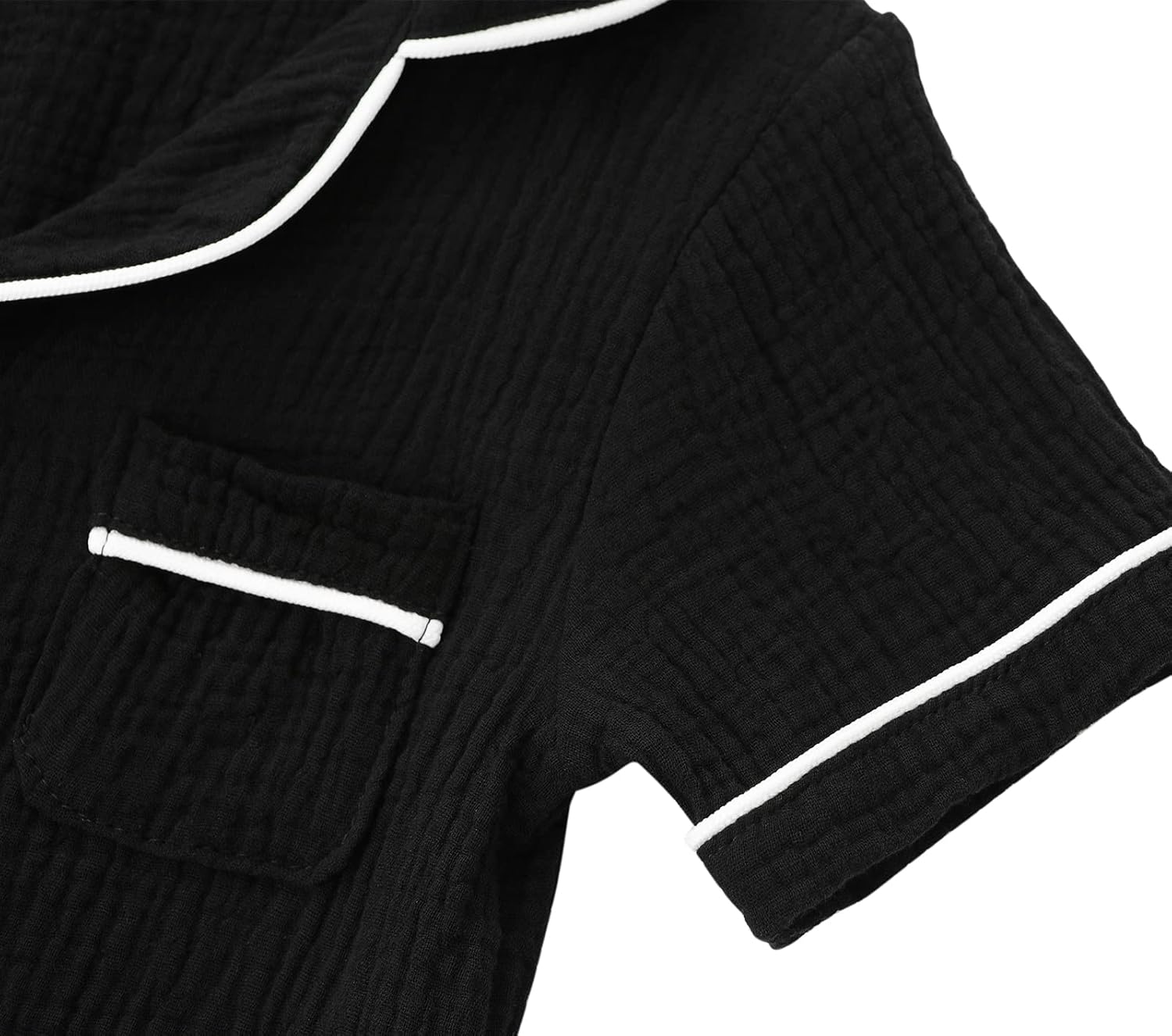 Kids Short Sleeve Pajama Set 100% Cotton Button Down Sleepwear Little Big Girls Boys Summer Soft Lounge Set 3-9 Years - Image 4