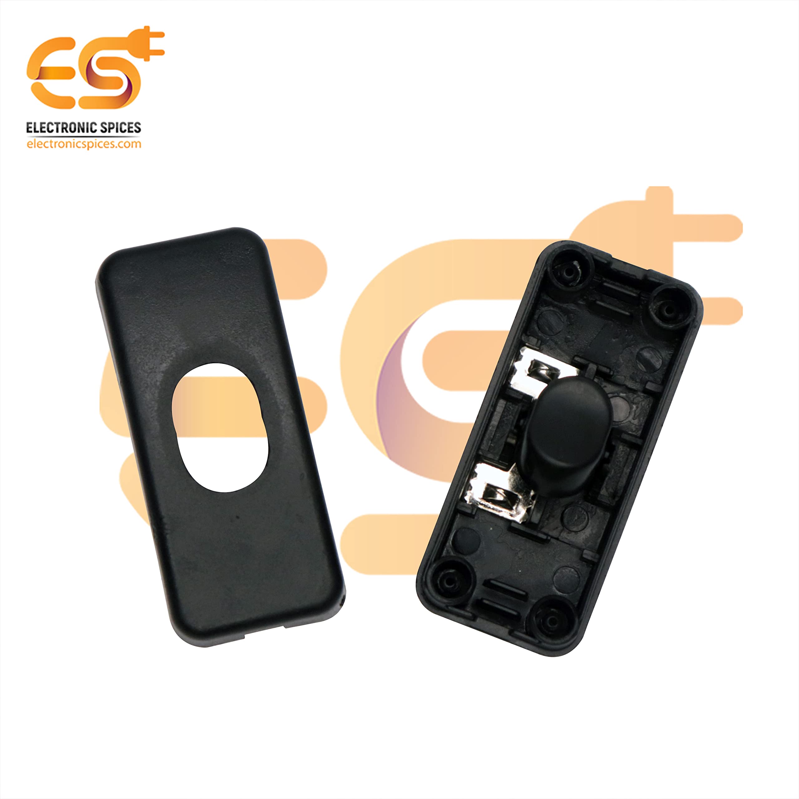 Electronic Spices Black SPST Halfway Rocker Button Inline Switch For Table Lamp (Pack of 10) 1