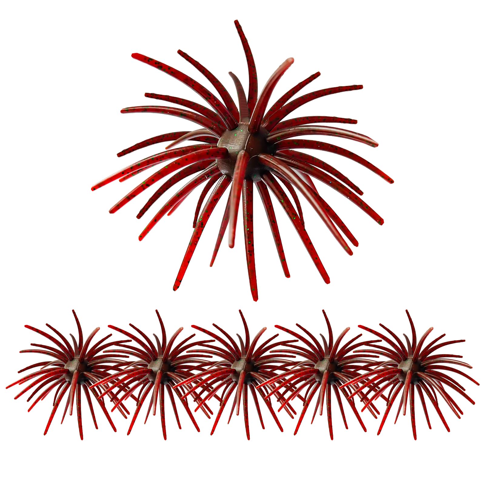 FONMANG Urchin Baits for Bass Fishing, Creature Bait Dice Baits 1.5/2.7/3.5/4.3/5.1 inches Fuzzy Dice Fishing Lures with Rubber Legs, Fishing Lure for Freshwater