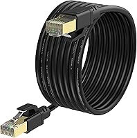 Vista 1 de Cable Ethernet Cat8 de 150 pies, cable de red de Internet, cables LAN de 40 Gbps 2000 Mhz, cables LAN SSTP de alta velocidad con conector RJ45