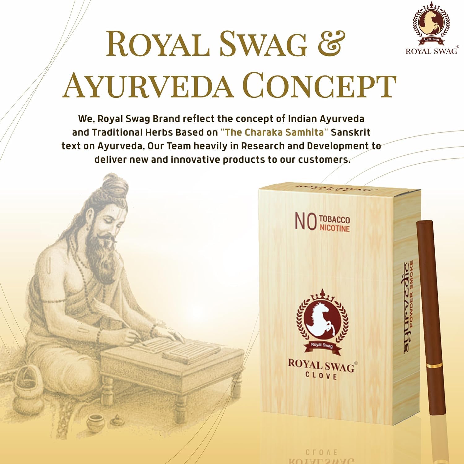 ROYAL SWAG Ayurvedic Wellness Stickss 100% Tobacco & Nicotine Free Cigarettes Clove, Mint Flavoured | Smoking Cessation(Pack Of 2)