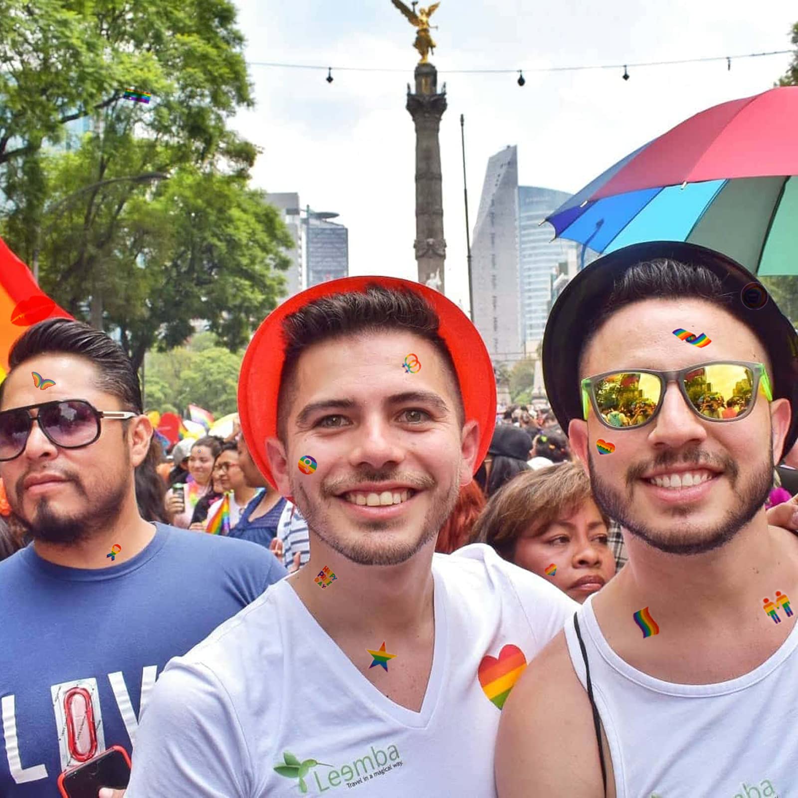 PHOGARY LGBT tatuaże tymczasowe (10 arkuszy, 112 sztuk) tęczowe naklejki Pride na uroczystości, imprezy gejowskie, festiwale i parady