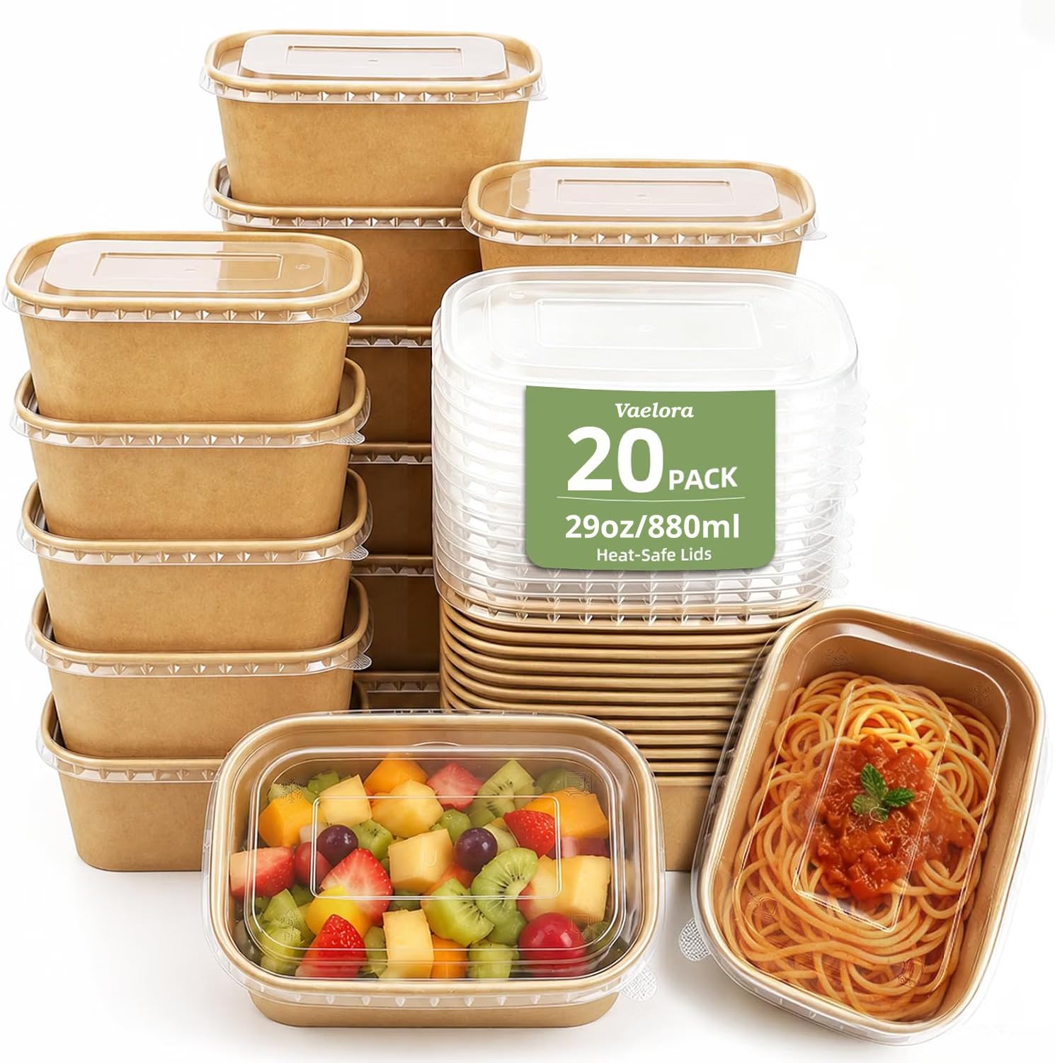 VAELORA Meal Prep Containers, Leakproof Takeaway Food Containers with Lids