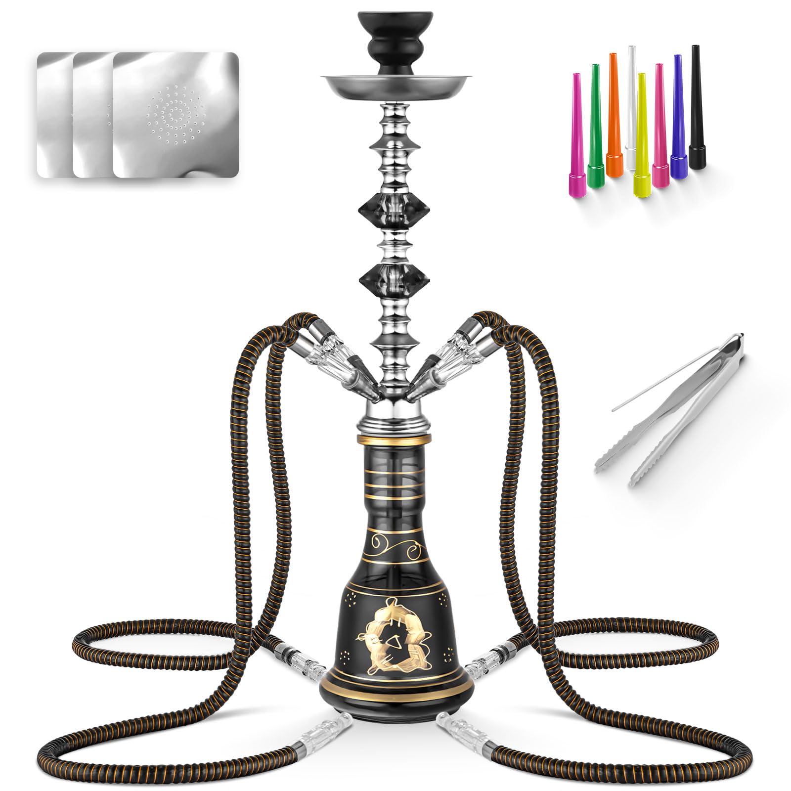 Amazon.com: 4 Hose Hookah Set 21'' Shisha Hookah Set With Medium