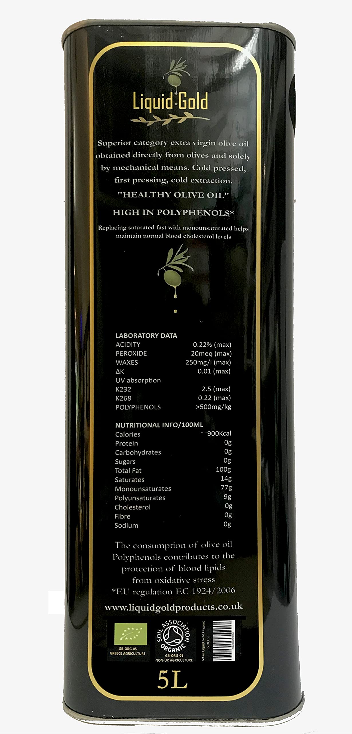 Greek Organic Extra Virgin Olive Oil from Crete, private estate, Very