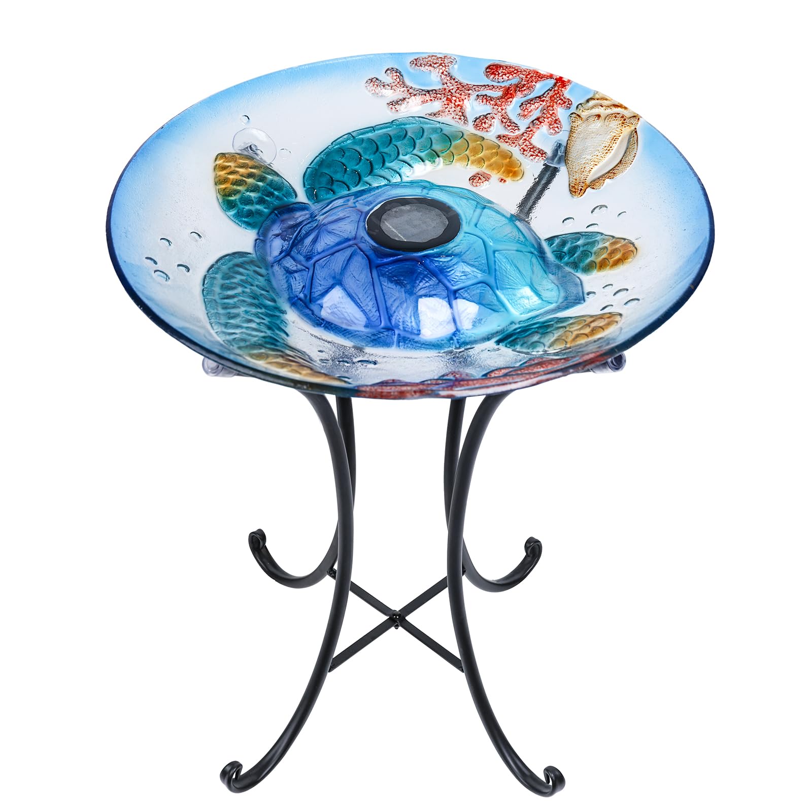 MUMTOP Solar Turtle Bird Bath