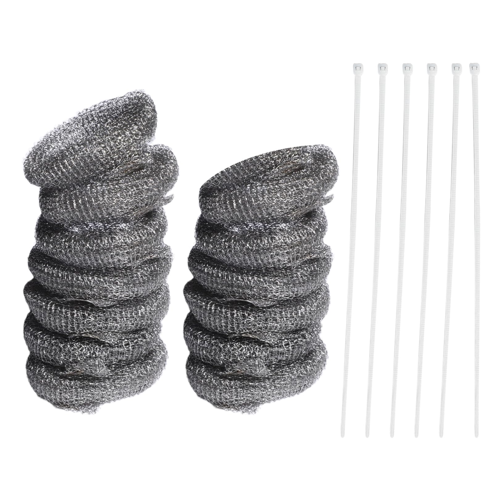 JEATHA Lint Traps Stainless Steel Washing Machine Drain Port Filter Laundry Mesh Washer Hose Filter with Cable Ties Silver 12Pcs One Size