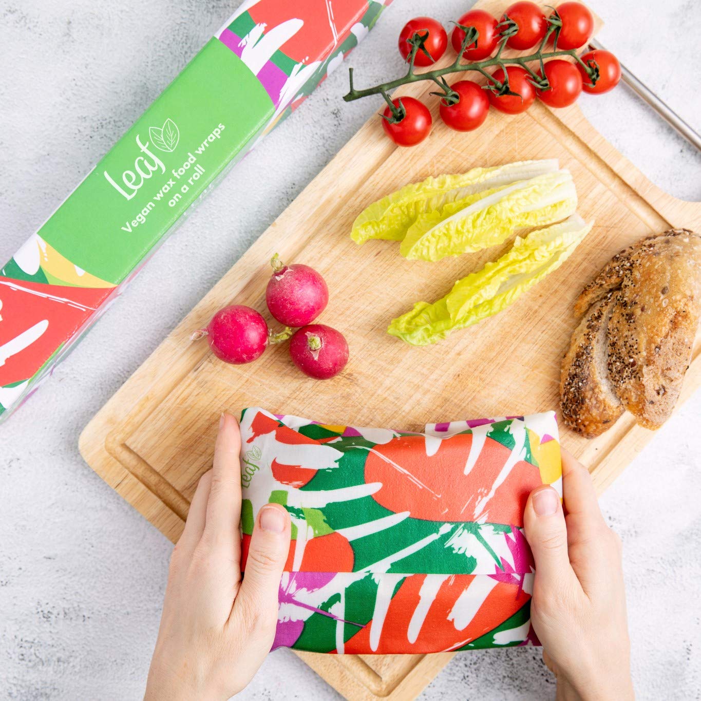 BeeBee & Leaf Wraps | 1 Wrap On A Roll | Organic Cotton and British Beeswax | Eco Friendly | Zero Waste | Clingfilm Alternative | Reusable (Botanics)