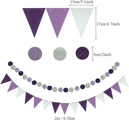 Miniatura 6 de ZERODECO Decoración de fiesta de cumpleaños, pancarta de feliz cumpleaños con abanicos de papel, bolas de nido de abeja, banderines triangulares