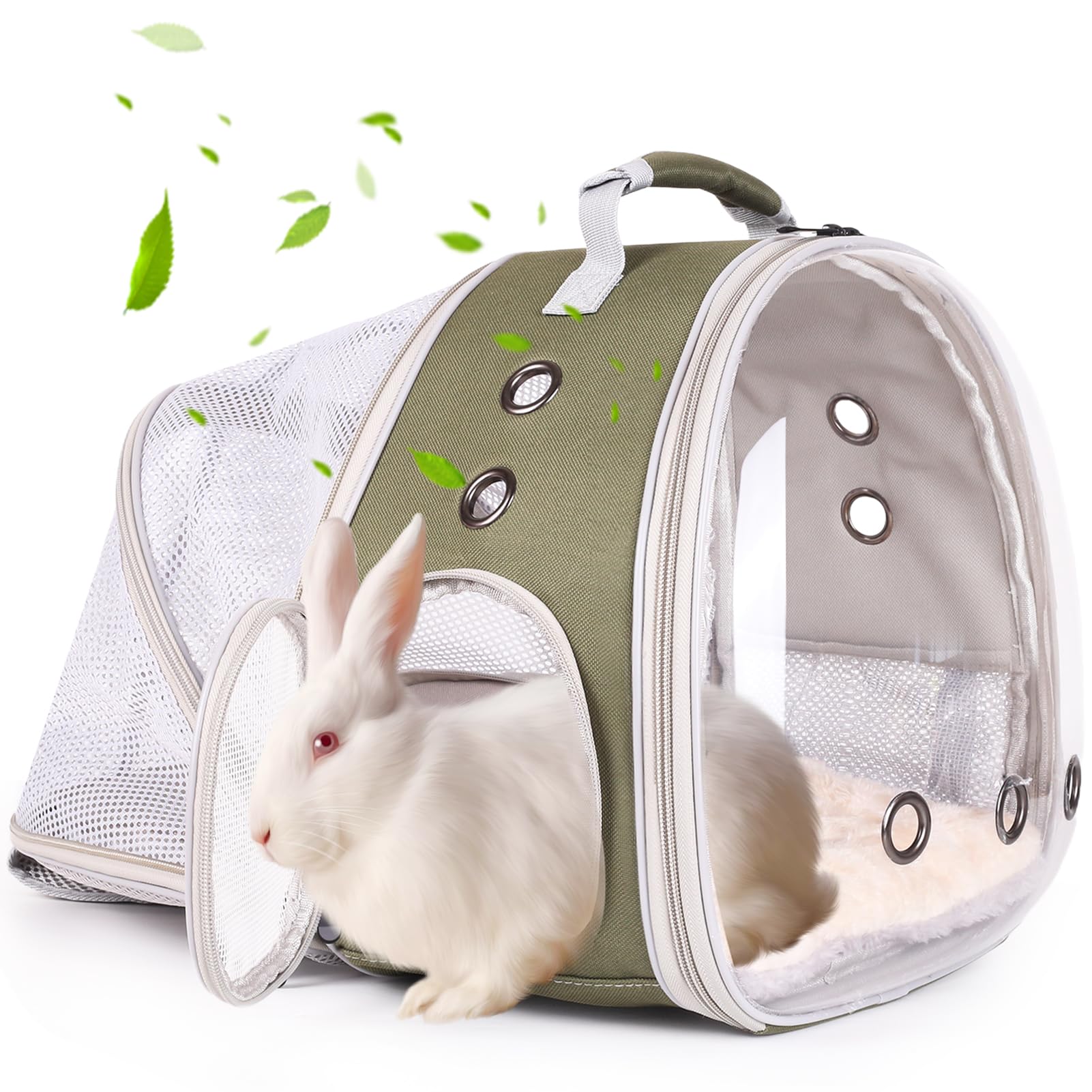 Back Expandable Backpack for Small Animals, Portable Travel Bag Breathable Pet Carrier Cages for Bunny, Guinea Pig, Bearded Dragon, Lizard, Rabbit, Squirrel, Tortoise, Kitten, Sugar Glider