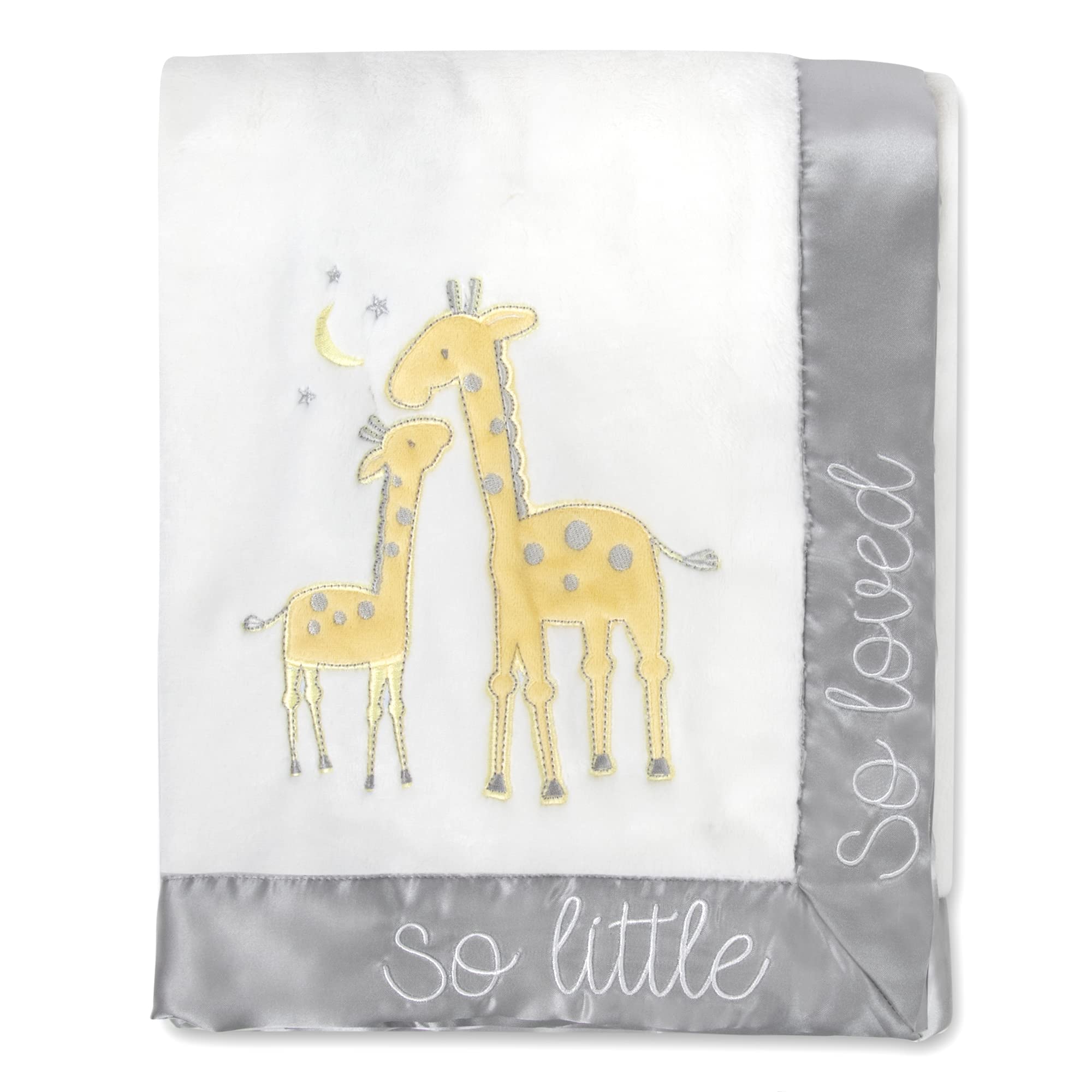30x40 Fleece Baby Nursery Blanket with Satin Trim for Boys, Girls, and Unknown Gender Baby (Little Giraffe)