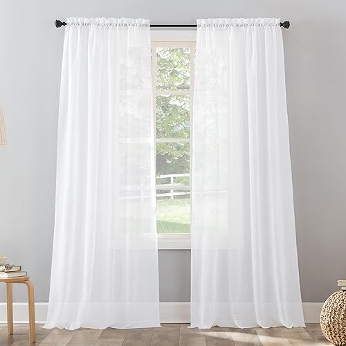 No. 918 - Cortina Erica de textura triturada, gasa transparente