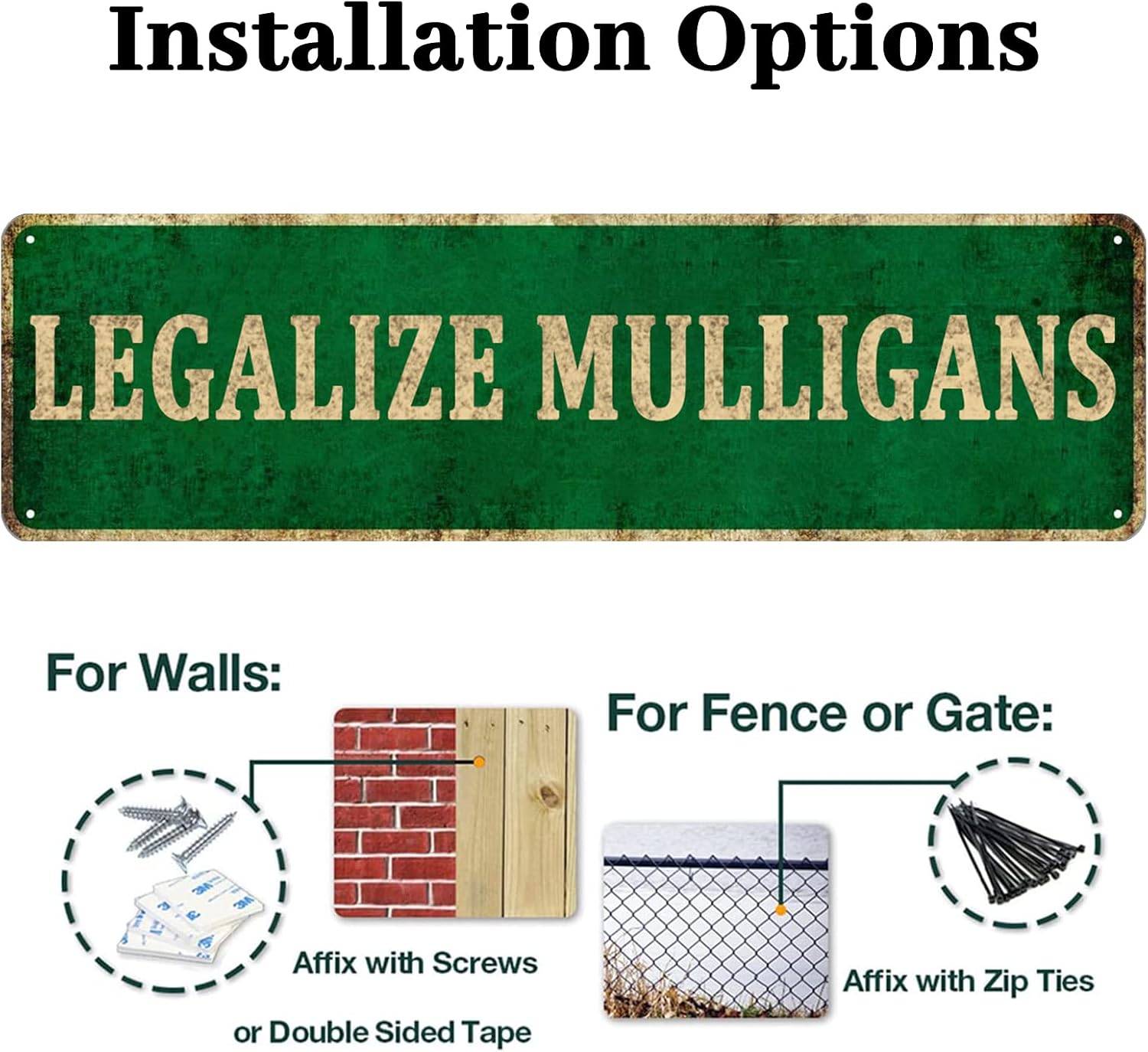 KIOZIY Legalize Mulligans - Funny Tin Sign 4" x 16" image 4