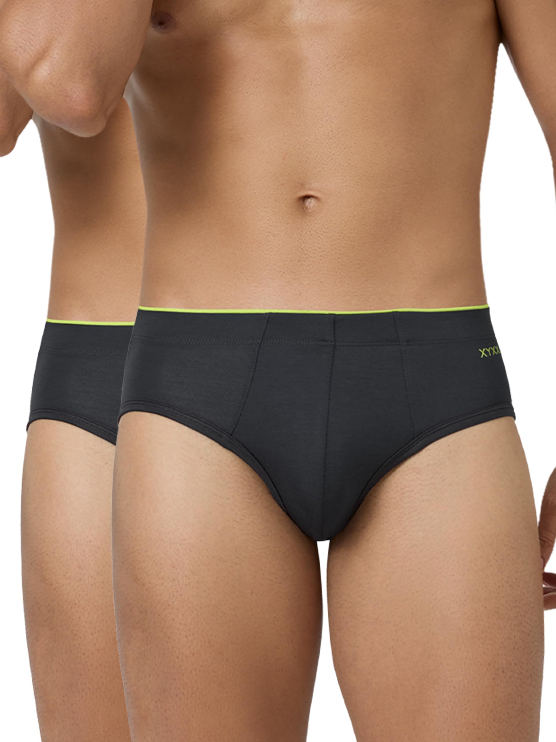 XYXX Men's Uno Micromodal Solid Antimicrobial Brief | Underwear for Men (Pack of 2)