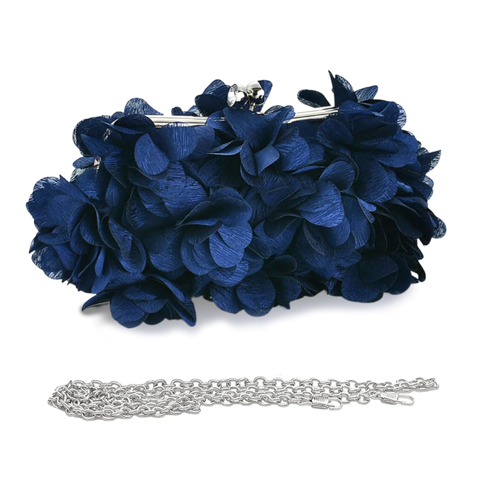 JAMBHALAWomen Elegant Evening Purse, Small Floral Clutch Bag with Detachable Chain for Wedding, Party, Prom