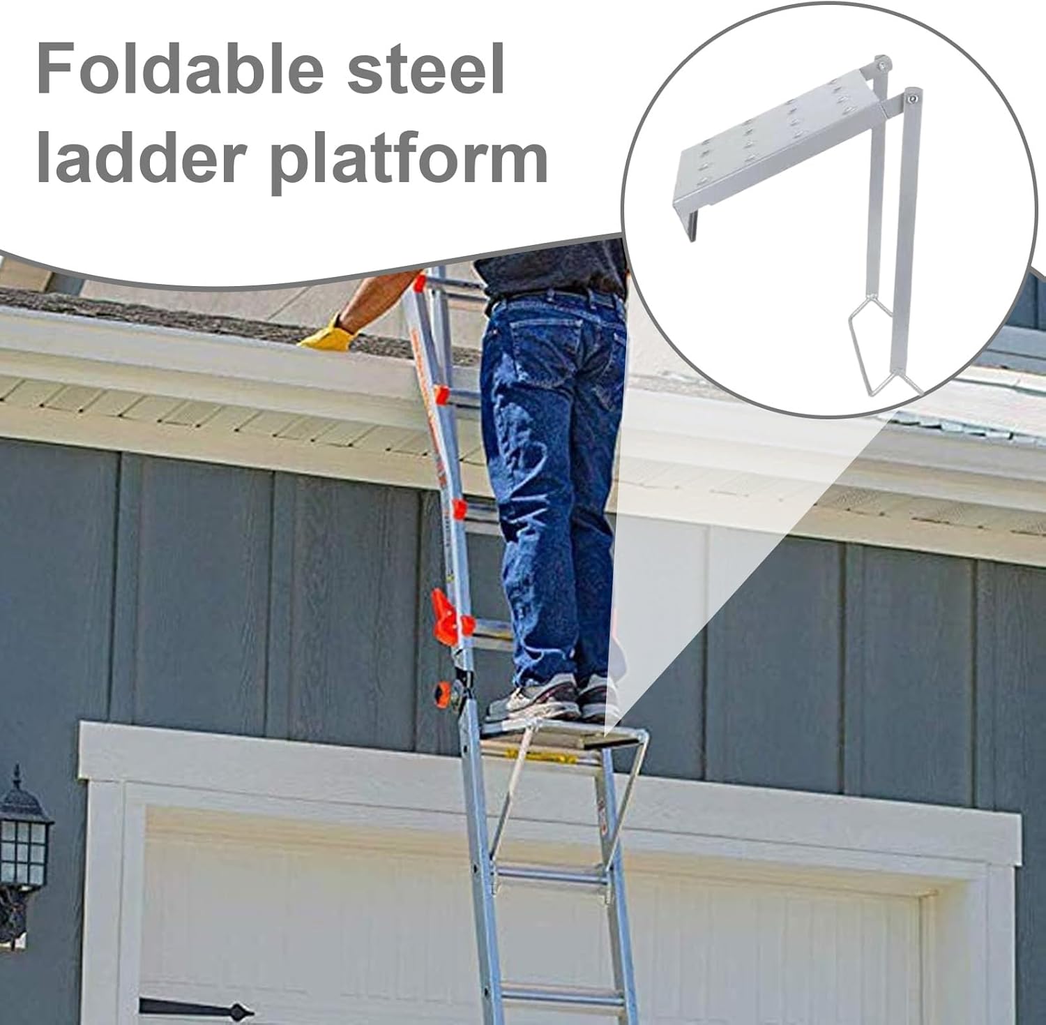 Ladder Panel Accessory, Ladder Panel Work Stand, 150Kg Capacity Heavy Duty Extension Hardware Attachment for Painters, Electricians, Mechanics