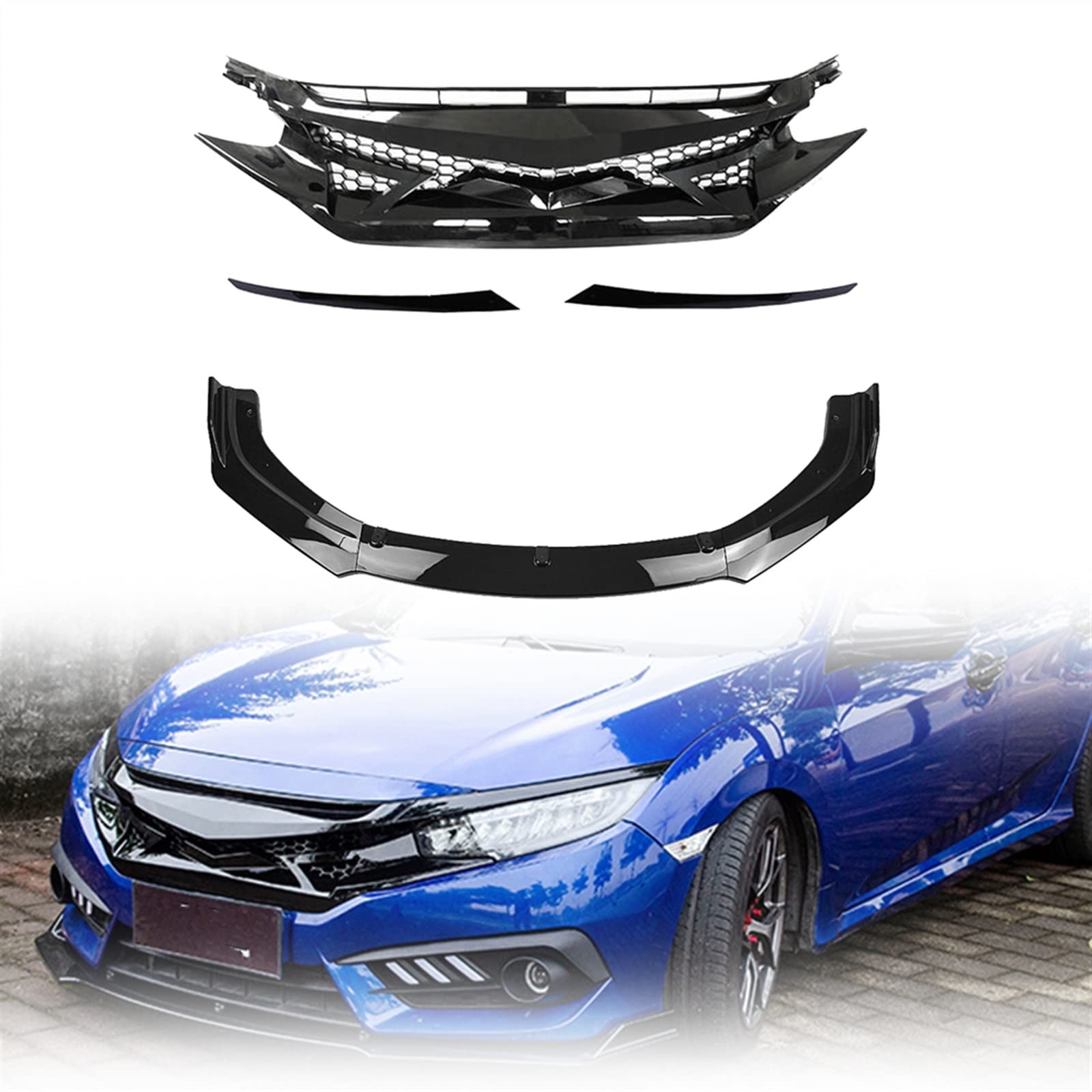 Malla para Civic 10th Gen 2016-2018 que mejora la protección y flujo de aire