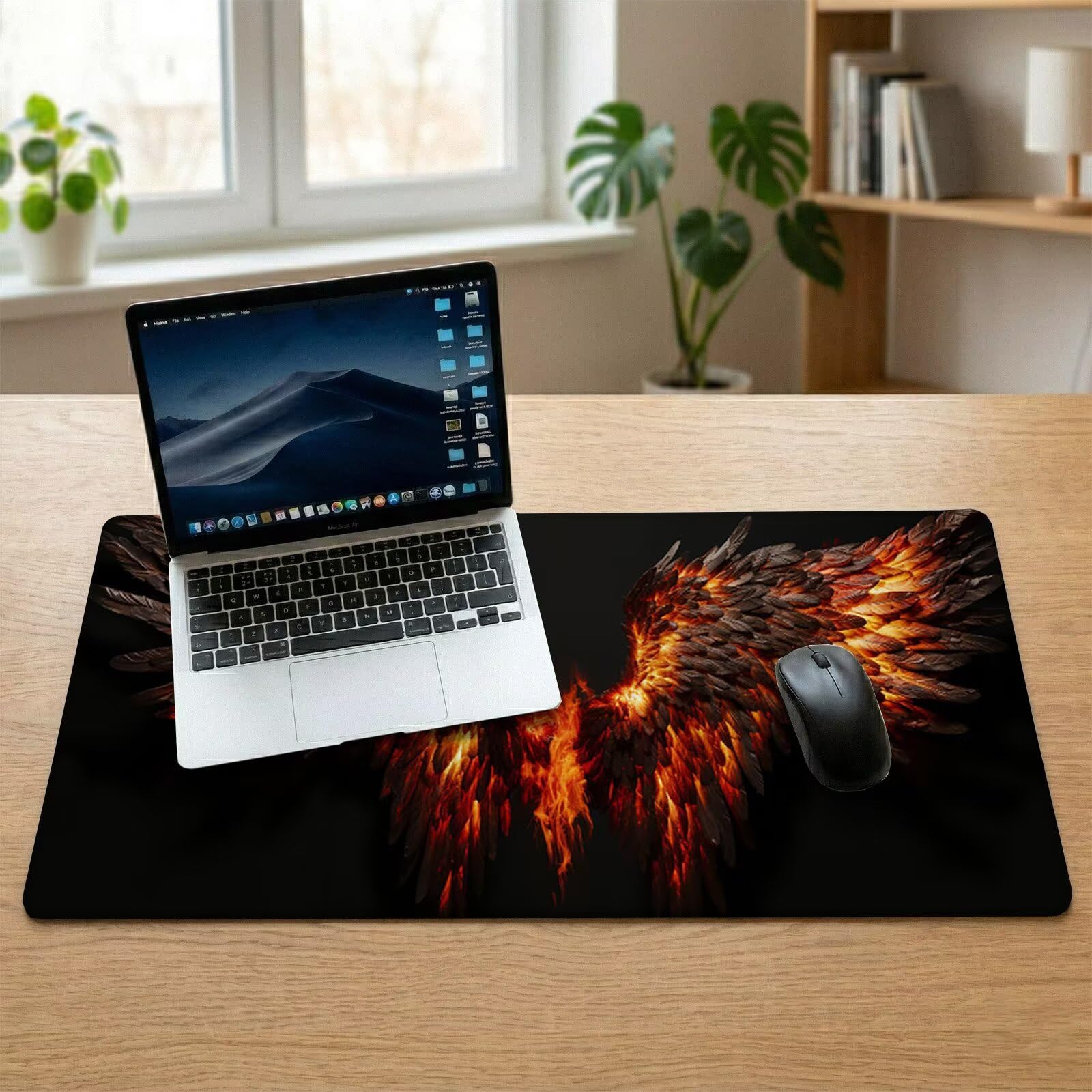 Sottomano Scrivania Grande 1200 x 600 x 3 mm Arancione Bruciato Tappetino Tastiera Computer con Base Antiscivolo e Bordi Cuciti, Protezione Impermeabile, per Lavoro/Casa/PC Gamer, Regali (Ala) L-x6960