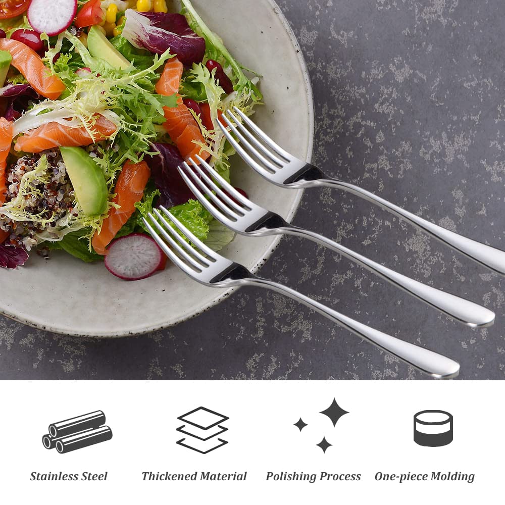 Senzeal 12pcs Stainless Steel Dessert Fork Set 5.5 Inch Mirror Finish Salad Forks Cake Fork for Home Kitchen Restaurant Bar Parties Events Wedding — Amazon image 6