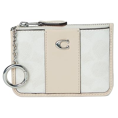 COACH Essential Mini Id Card Case Luggage White Chalk, Canvas/Leather/Polyester