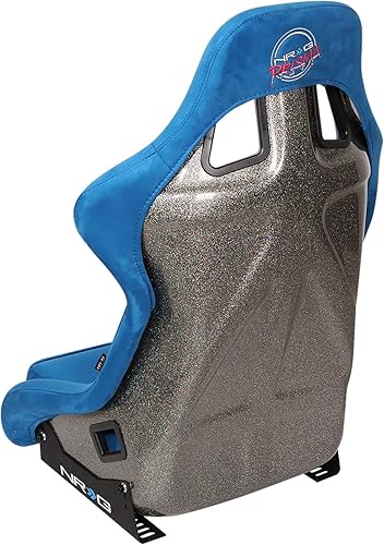 Miniatura 7 de NRG Innovations NRG-FRP-302BL-ULTRA Asiento universal de carreras con respaldo fijo para arneses de 6 puntos, tamaño L, funda de asiento azul