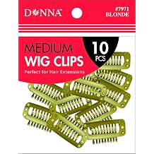 Donna Wig Clips 10PCS Snap Comb Clips for Hair Extensions, Wigs, Hairpieces Secure Hold & Easy Attachment BLONDE MEDIUM