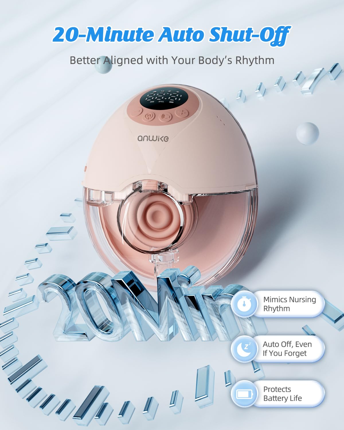 Hands Free Breast Pump MY-381 – Wearable Breastfeeding Pump, Rechargeable Electric Pump with Voice Prompts, 4 Modes & 12 Suction Levels – Portable, BPA-Free, Double Pack (White)